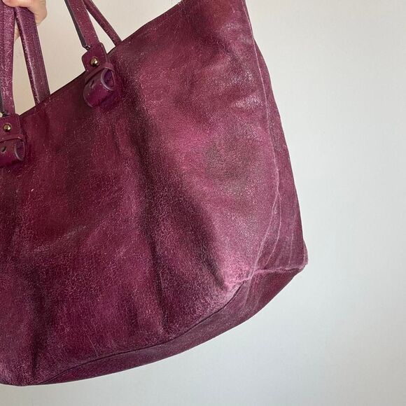 Vintage Y2K Chloe Leather Plum Purple Tote Bag - Picture 4 of 8